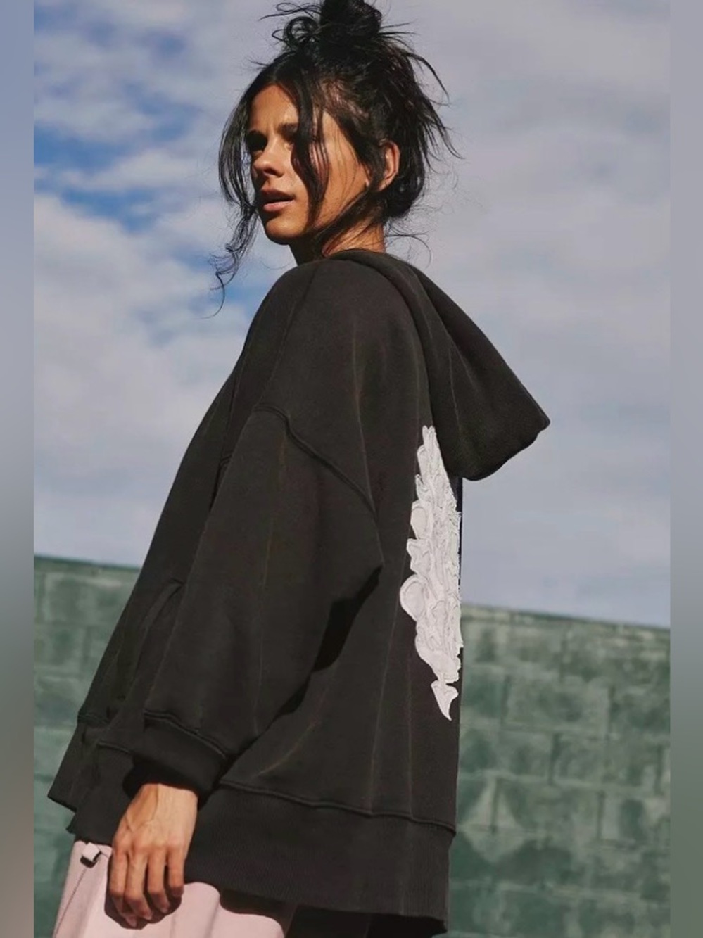 Free People Sprint to the Finish Logo Hoodie NWT 💎